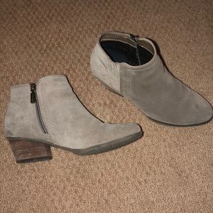Blondo grey bootie with 1.5 inch heel